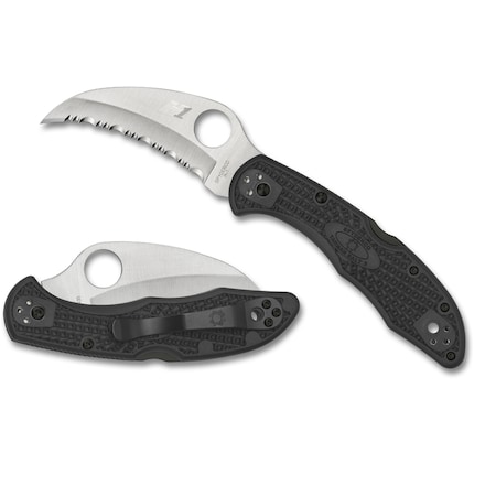 Spyderco 2024 Spyderco Tasman Salt 2 Lightweight Black H1 Serrated SPY-C106SBK2